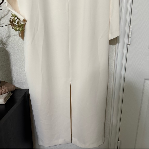 NWT ANTONIO MELANI x Elizabeth Damrich Swan Crepe Button Front Long Dress - Picture 14 of 15